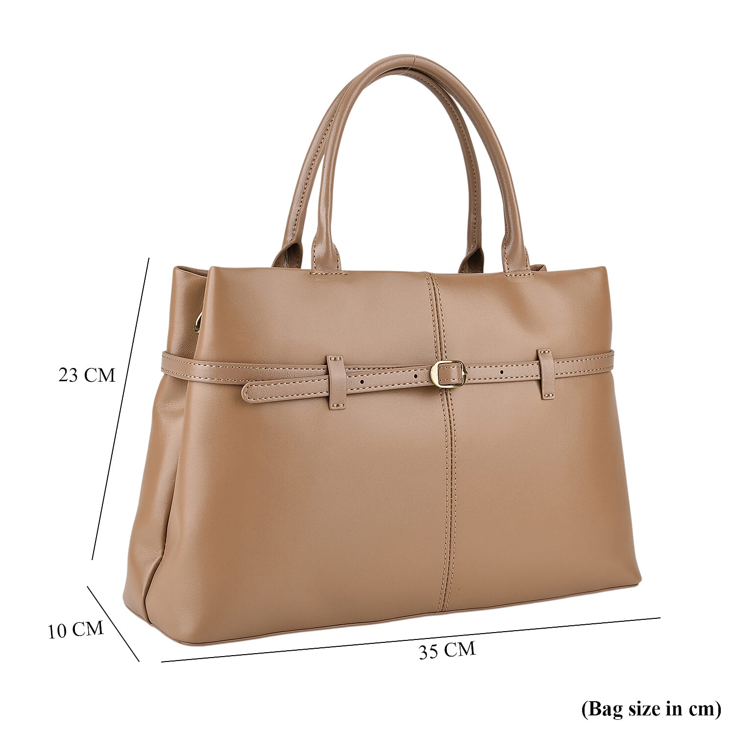 Designer Inspired- 100% Genuine Leather Tote  Bag - Camel