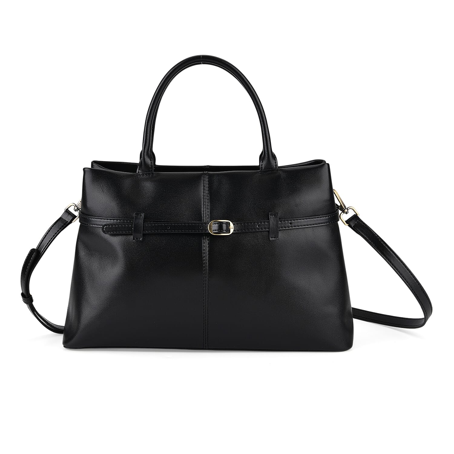 Designer Inspired- 100% Genuine Leather Tote  Bag - Black