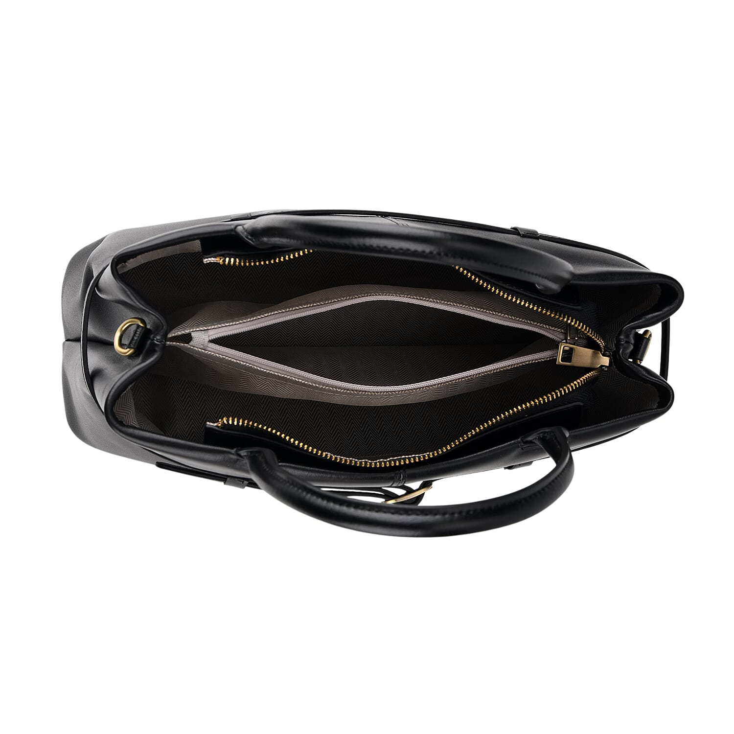 Designer Inspired- 100% Genuine Leather Tote  Bag - Black