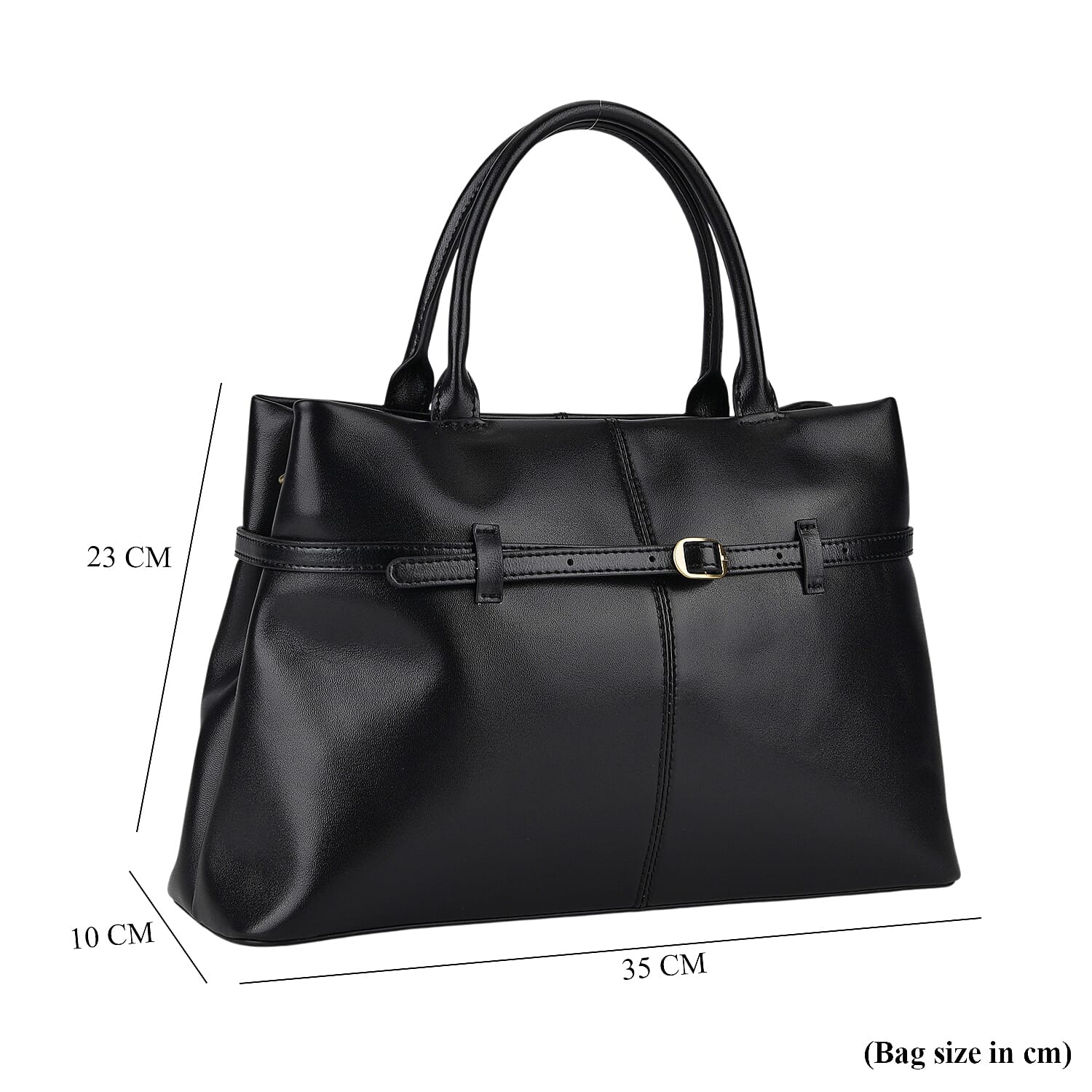Designer Inspired- 100% Genuine Leather Tote  Bag - Black