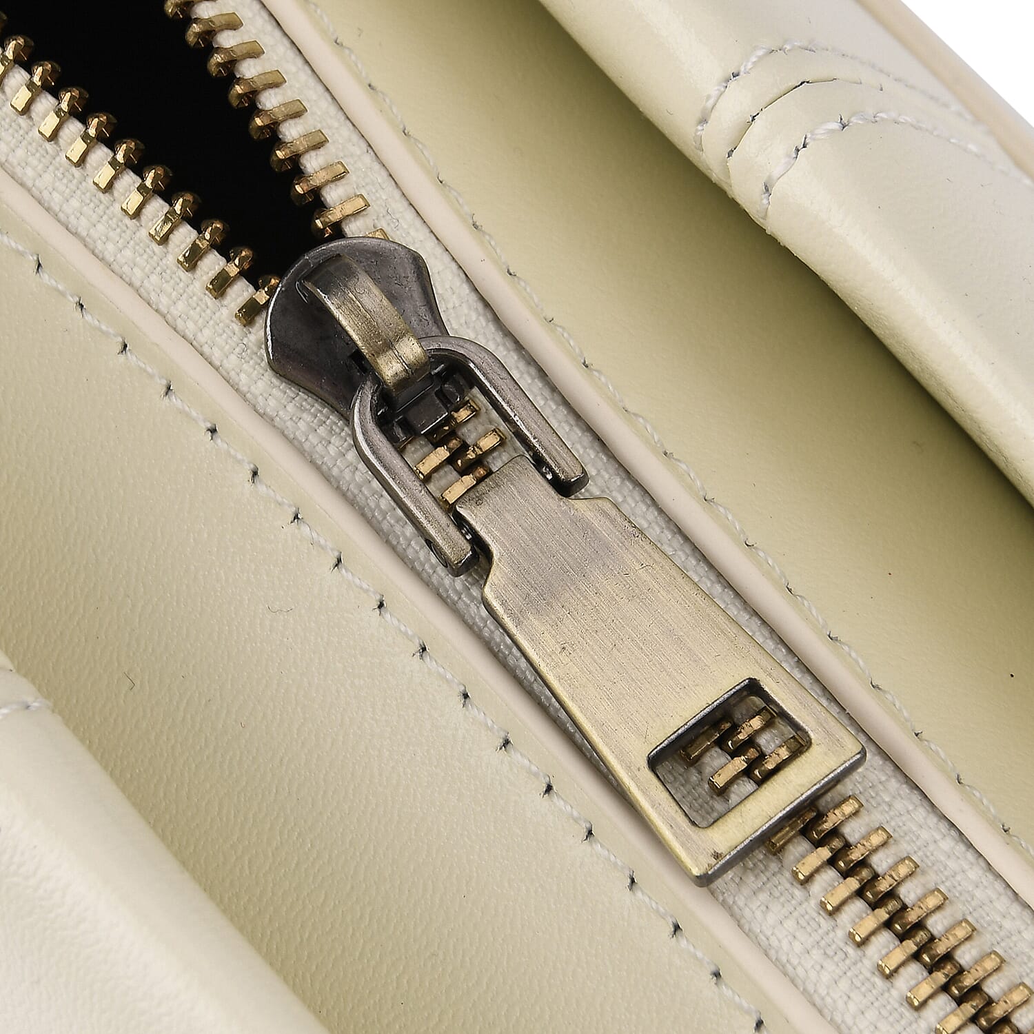 Designer Inspired- 100% Genuine Leather Tote  Bag - Ivory