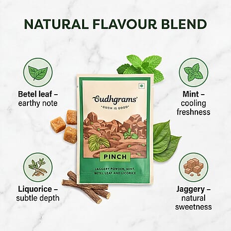 NEW LAUNCH- Gudhgrams PINCH Betel Leaf - Mint Jaggery Powder
