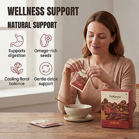 NEW LAUNCH- Gudhgrams PINCH Rose Petals - Flax Seeds Jaggery Powder