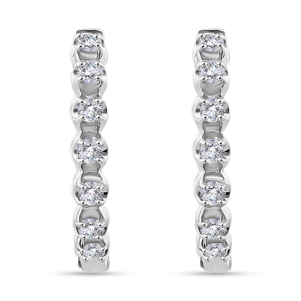 Luxuriant Lab Grown Diamond Earring in Rhodium OverlaySterling Silver, Silver Wt.5 Gms  1.000  Ct.