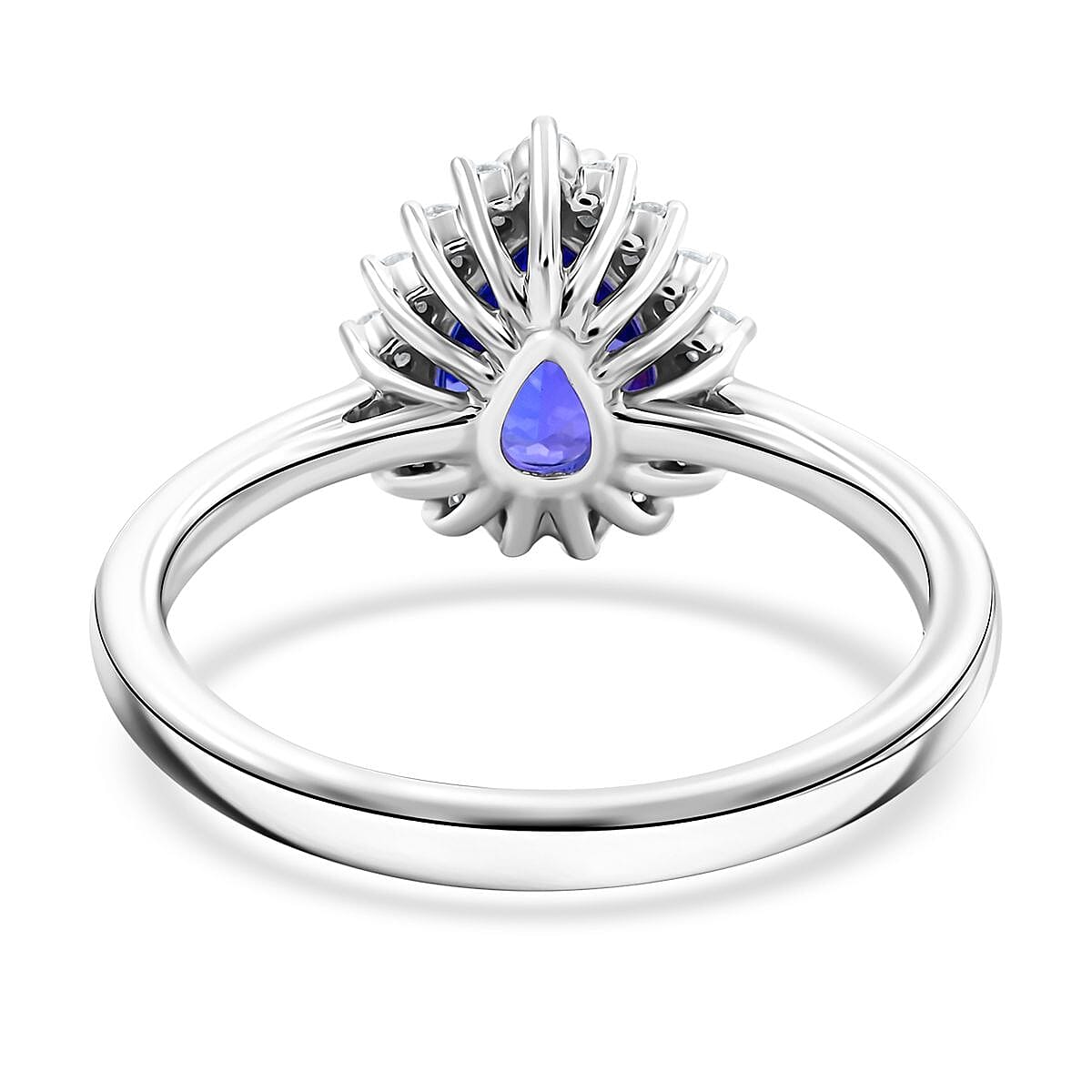 Rhapsody 950 Platinum AAAA Tanzanite White Diamond VS Ring, Platinum Wt.6.46 Gms  2.150  Ct.