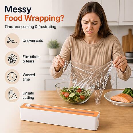 Refillable Kitchen Cling Film Cutter - Yellow