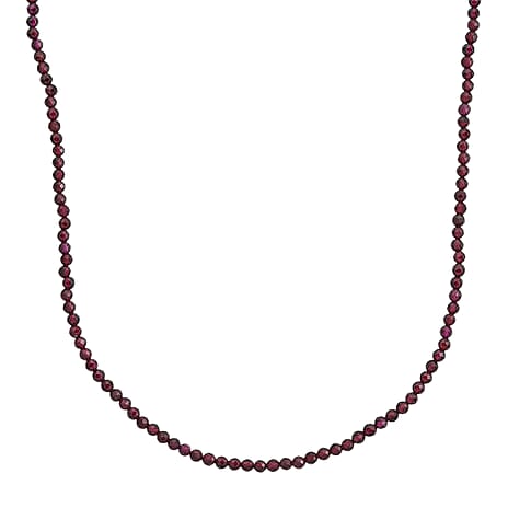 D'Joy Rhodolite Garnet Beads Necklace in Rhodium OverlaySterling Silver  60.000  Ct.