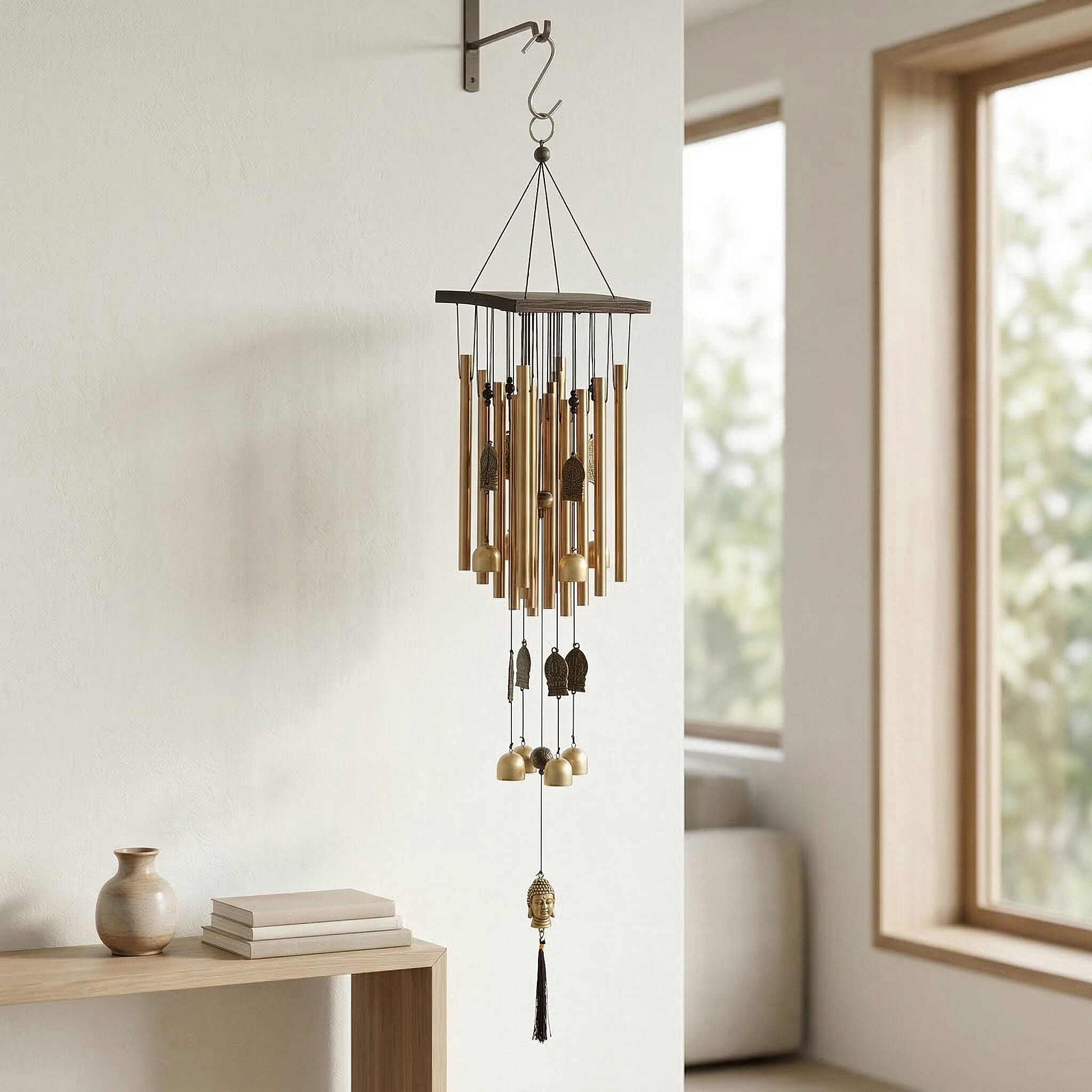 LIVMORE Hanging Wind Chime (84 Cm) - Gold