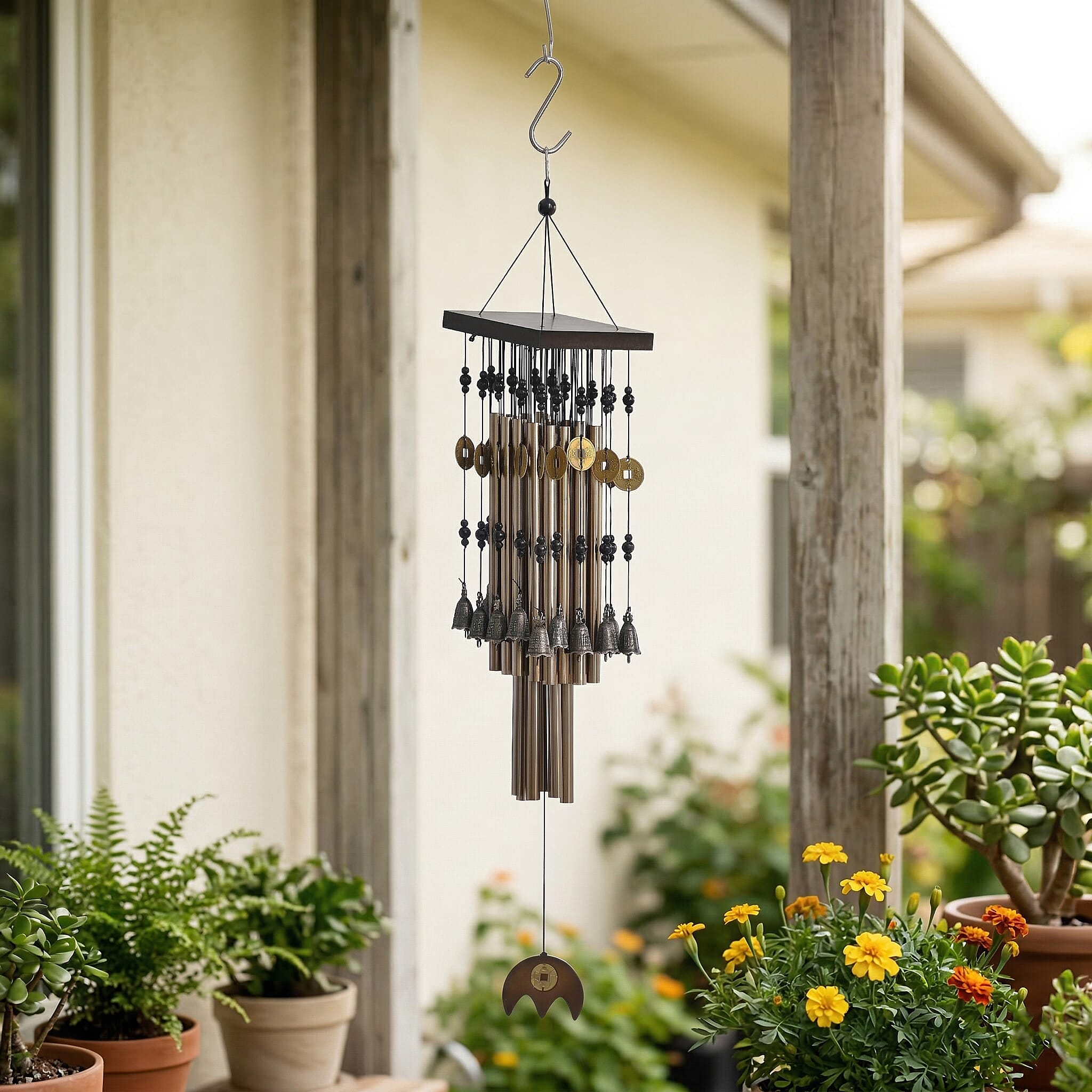 LIVMORE Hanging Wind Chime (80 Cm) - Brown.