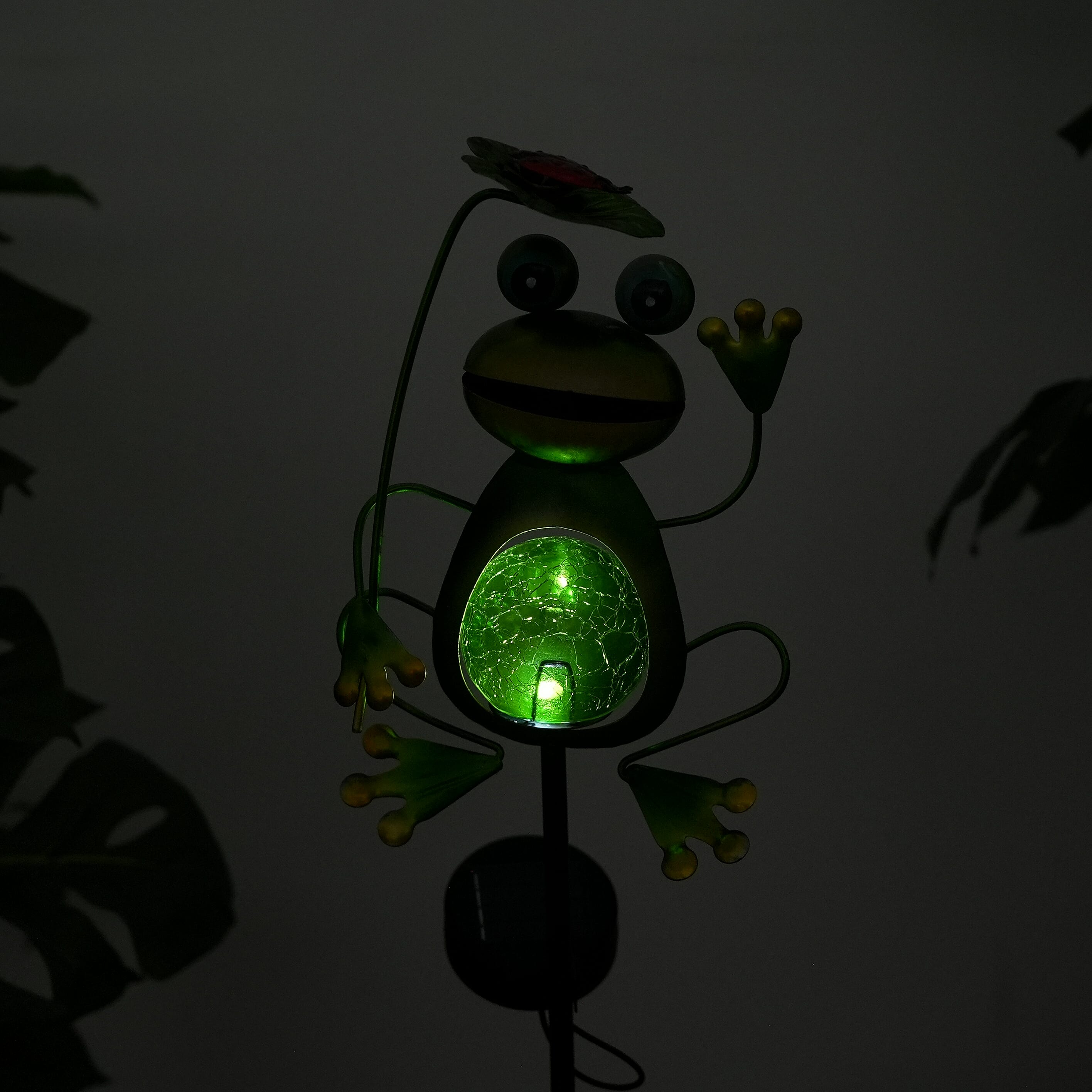 Solar Frog Garden Stake Light - IP44 Waterproof, 6-8 Hour Solar Powered Lawn Light, 300mA Ni-MH Battery Included
