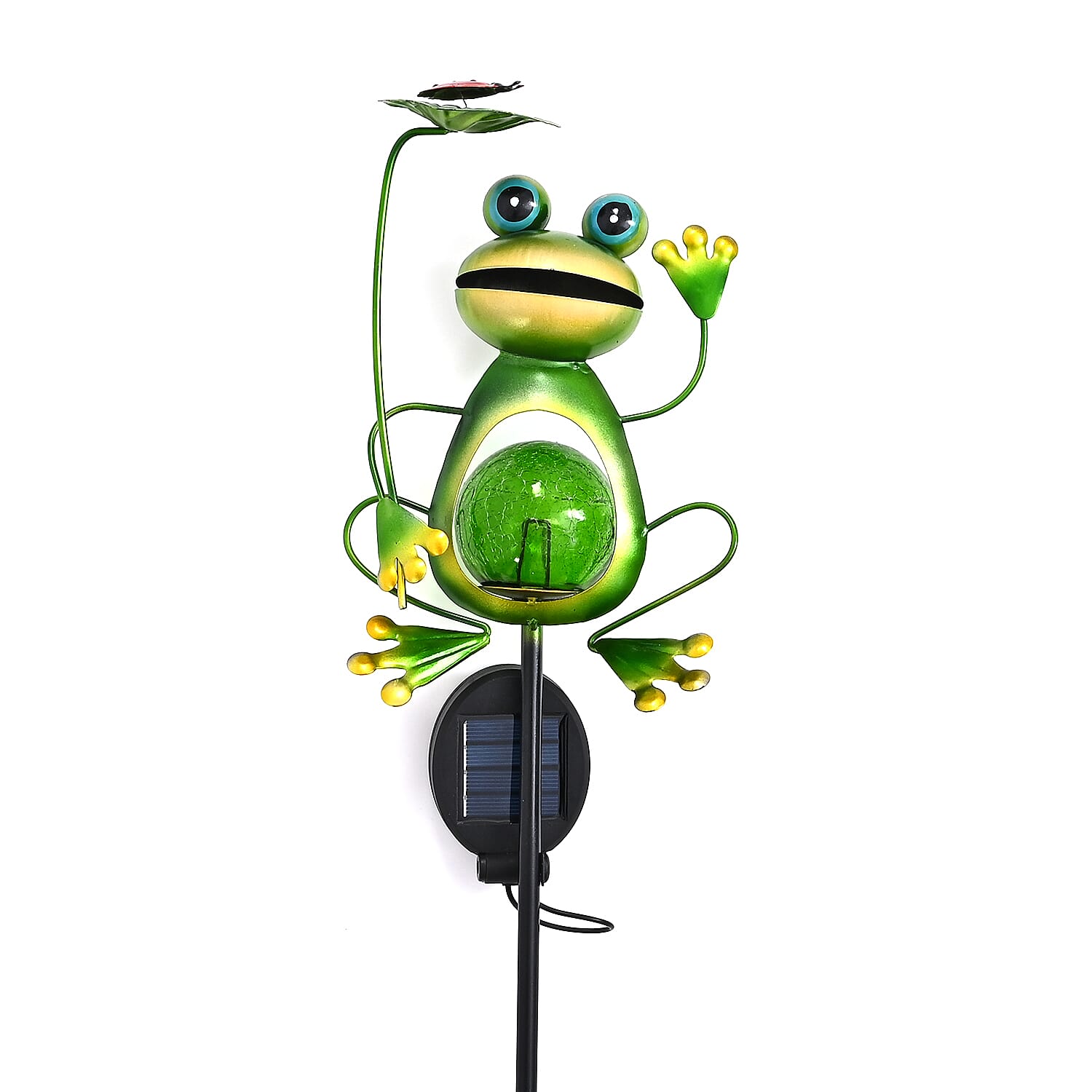 Solar Frog Garden Stake Light - IP44 Waterproof, 6-8 Hour Solar Powered Lawn Light, 300mA Ni-MH Battery Included