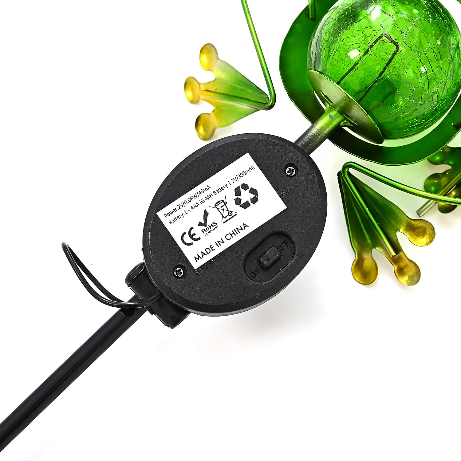 Solar Frog Garden Stake Light - IP44 Waterproof, 6-8 Hour Solar Powered Lawn Light, 300mA Ni-MH Battery Included