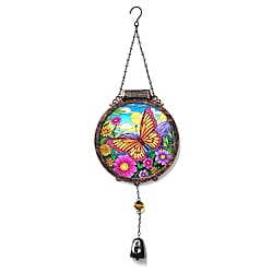 LIVMORE Decorative Solar Butterfly Suncatcher with 38 Warm White LEDs - Multicolour