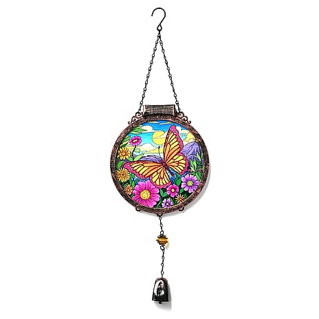LIVMORE Decorative Solar Butterfly Suncatcher with 38 Warm White LEDs - Multicolour