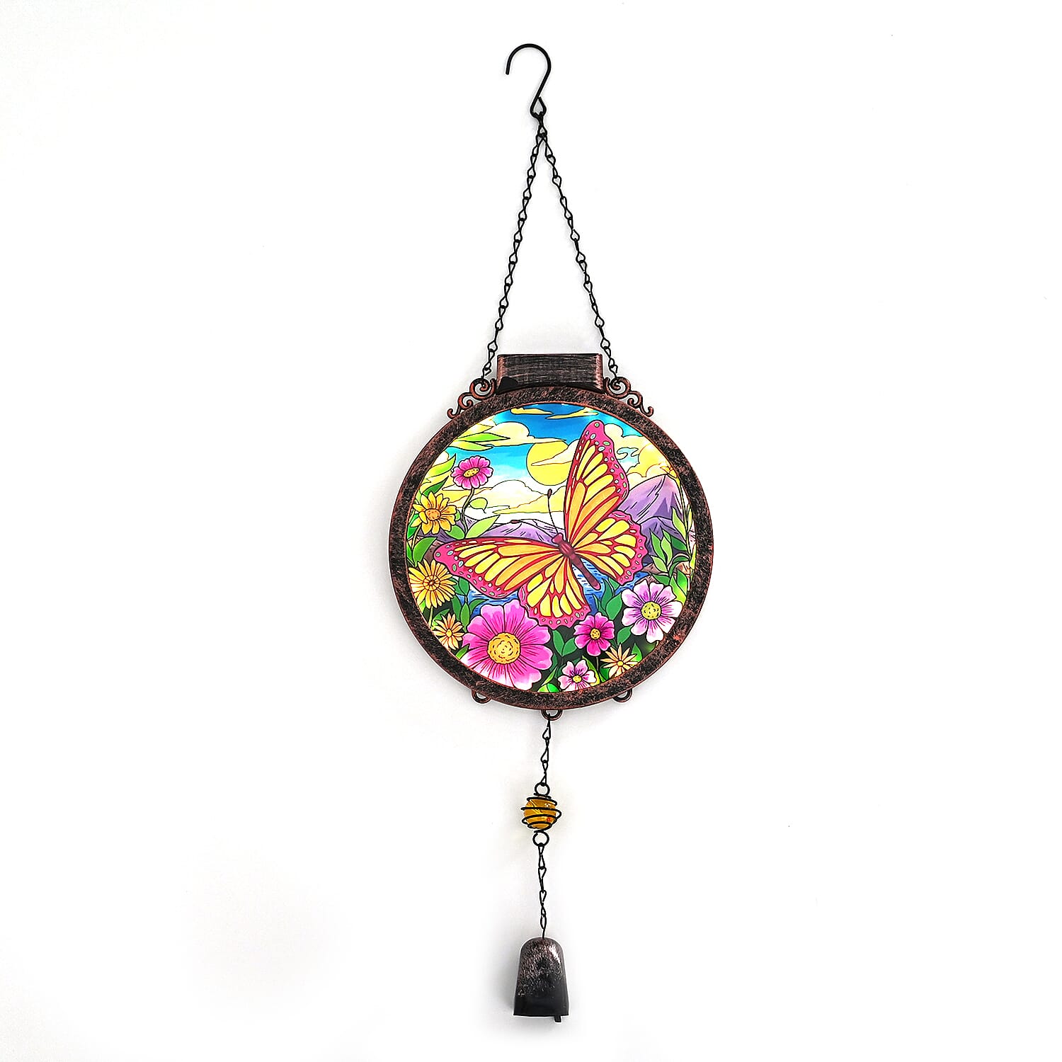 LIVMORE Decorative Solar Butterfly Suncatcher with 38 Warm White LEDs - Multicolour