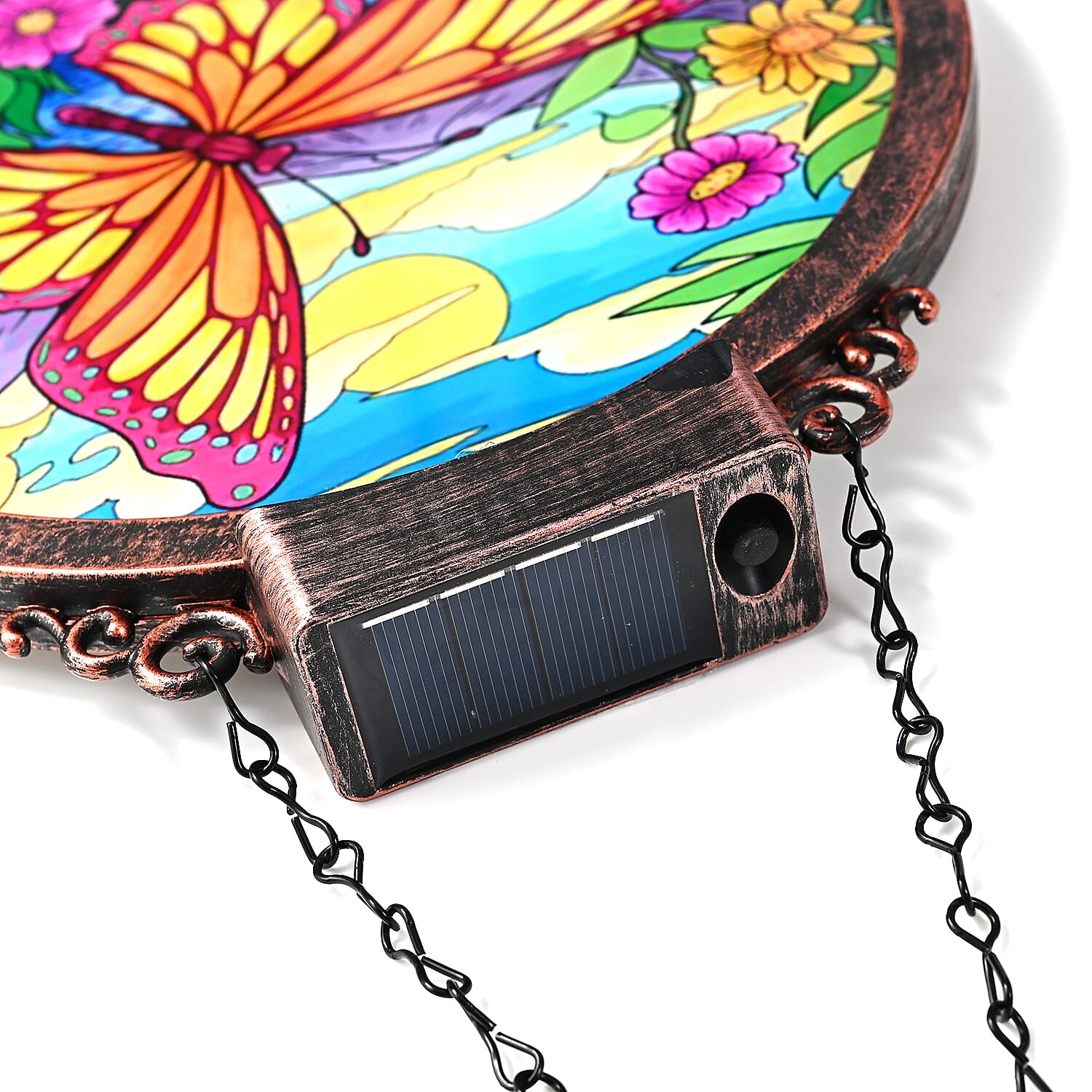 LIVMORE Decorative Solar Butterfly Suncatcher with 38 Warm White LEDs - Multicolour