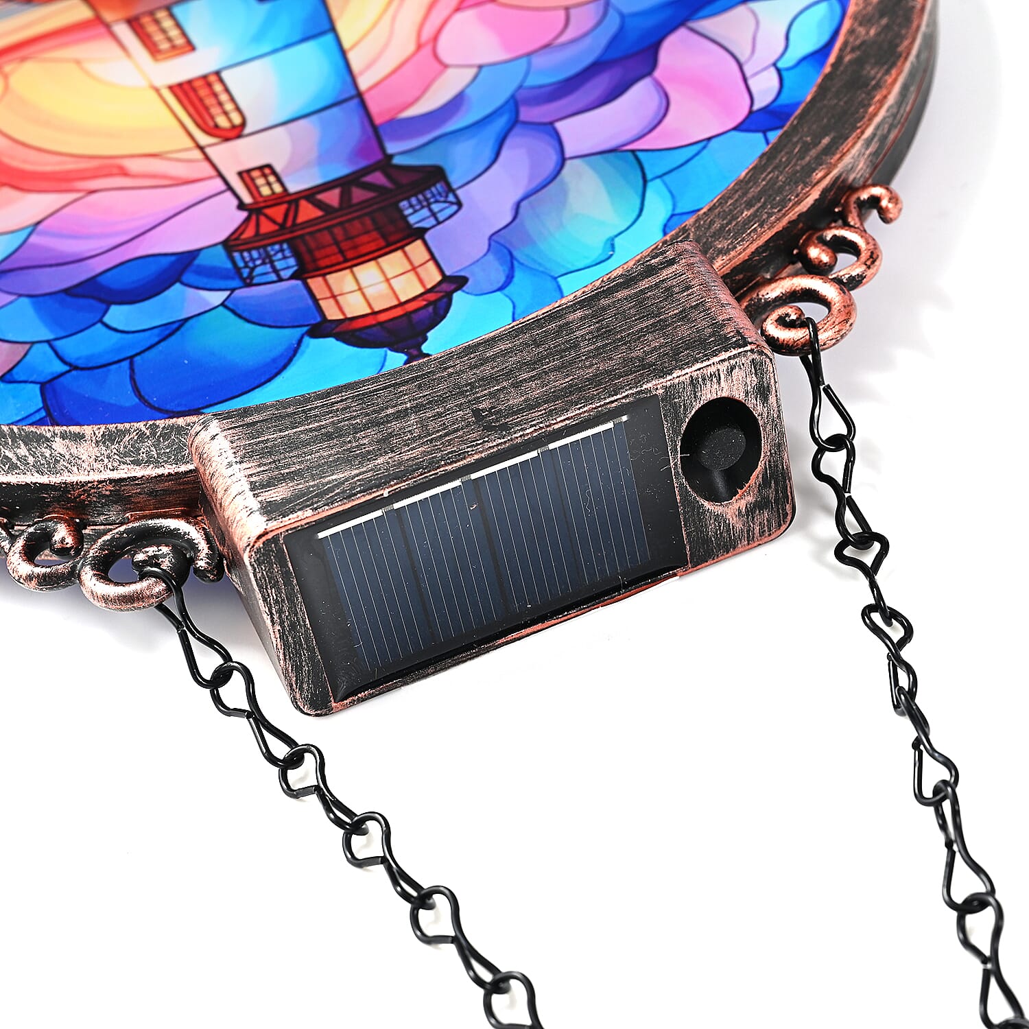 LIVMORE Decorative Solar Light House Suncatcher with 38 Warm White LEDs - Multicolour