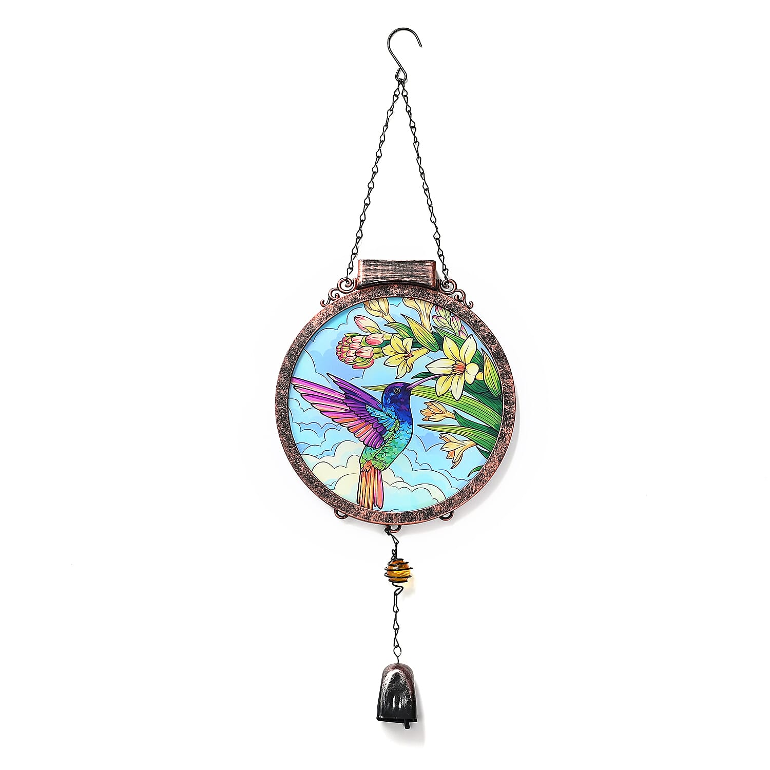 LIVMORE Decorative Solar Bird Suncatcher with 38 Warm White LEDs - Multicolour