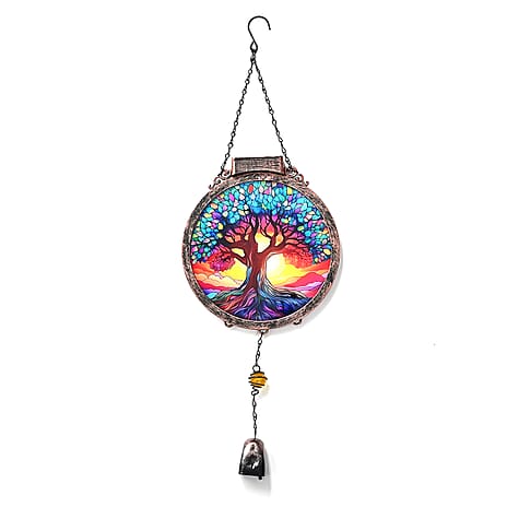LIVMORE Decorative Solar Tree Suncatcher with 38 Warm White LEDs - Multicolour