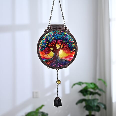 LIVMORE Decorative Solar Tree Suncatcher with 38 Warm White LEDs - Multicolour