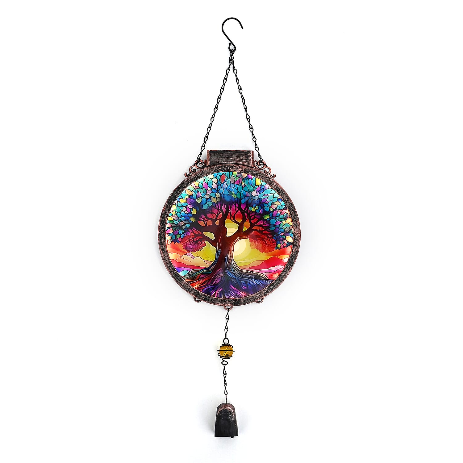 LIVMORE Decorative Solar Tree Suncatcher with 38 Warm White LEDs - Multicolour