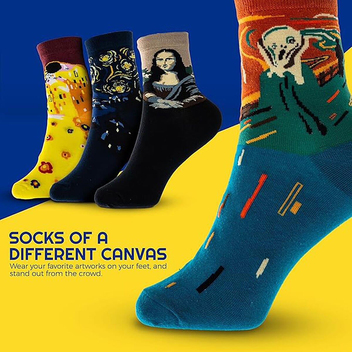 Sunny Socks - 4 Pairs Art Socks for Women (Size 3 to 7)