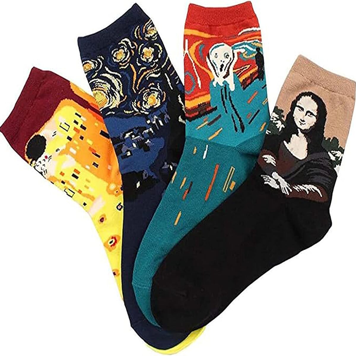 Sunny Socks - 4 Pairs Art Socks for Women (Size 3 to 7)