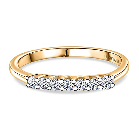 Luxuriant SI-G-H Lab Grown Diamond Band Ring in 18K Vermeil Yellow Gold Plated Sterling Silver