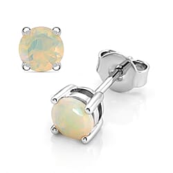 D'Joy Ethiopian Opal Solitaire Earring with Push Back in Yellow Gold Plated Sterling Silver 0.90 Ct.