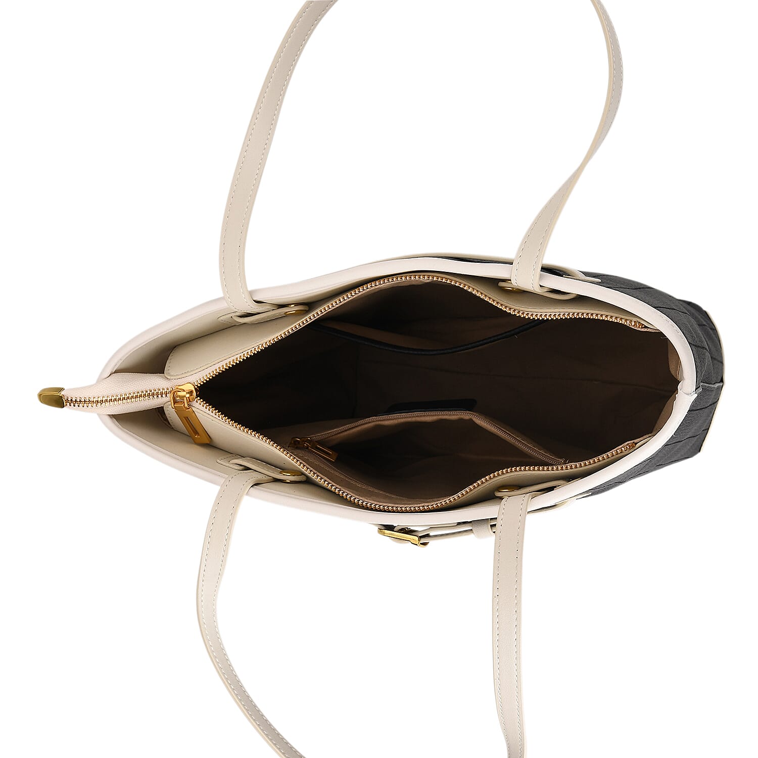 Genuine Leather Tote Bag with Handle Drop (27cm) - Black