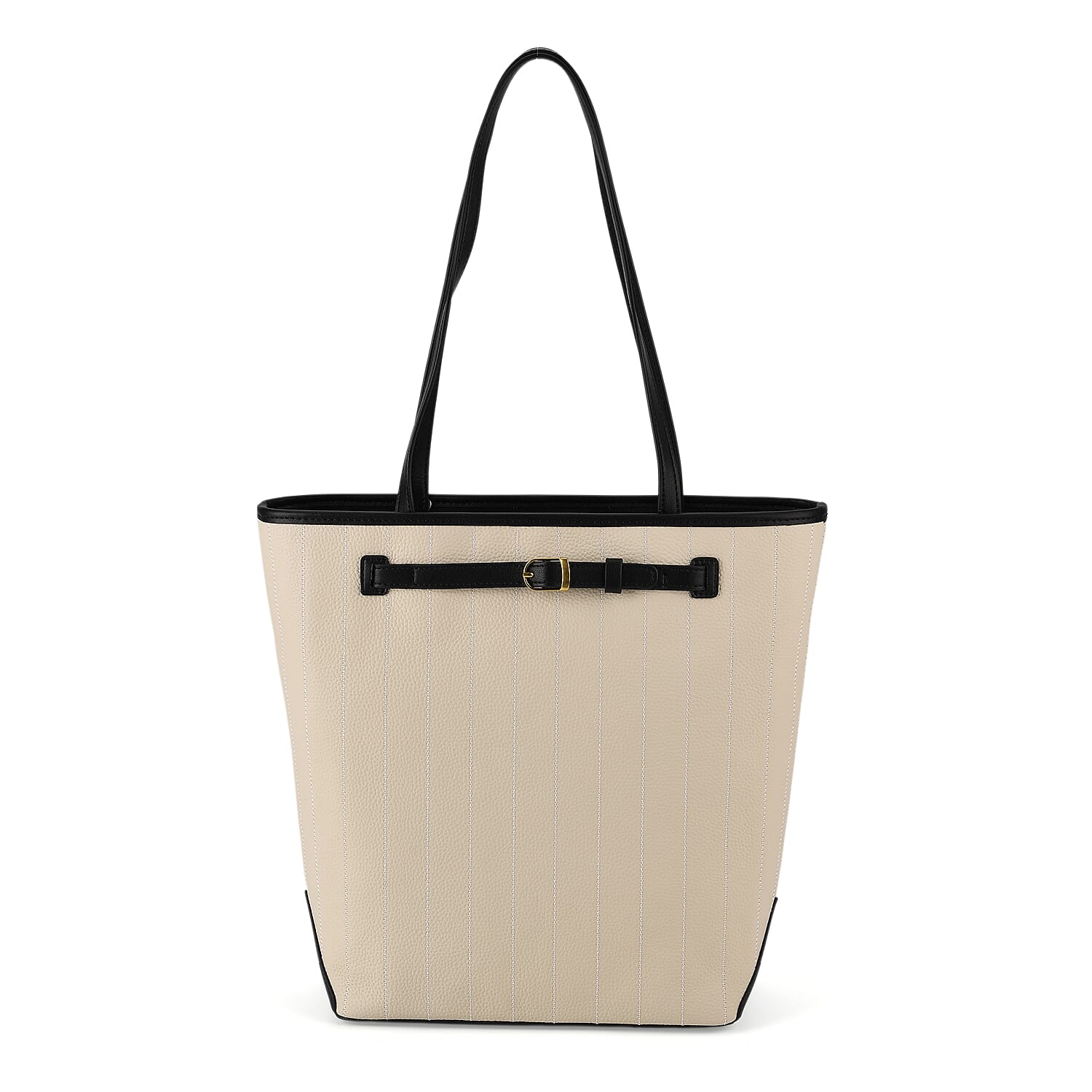 Genuine Leather Tote Bag with Handle Drop (27cm) - Ivory