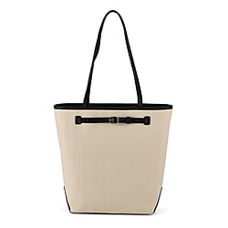 Genuine Leather Tote Bag with Handle Drop (27cm) - Ivory