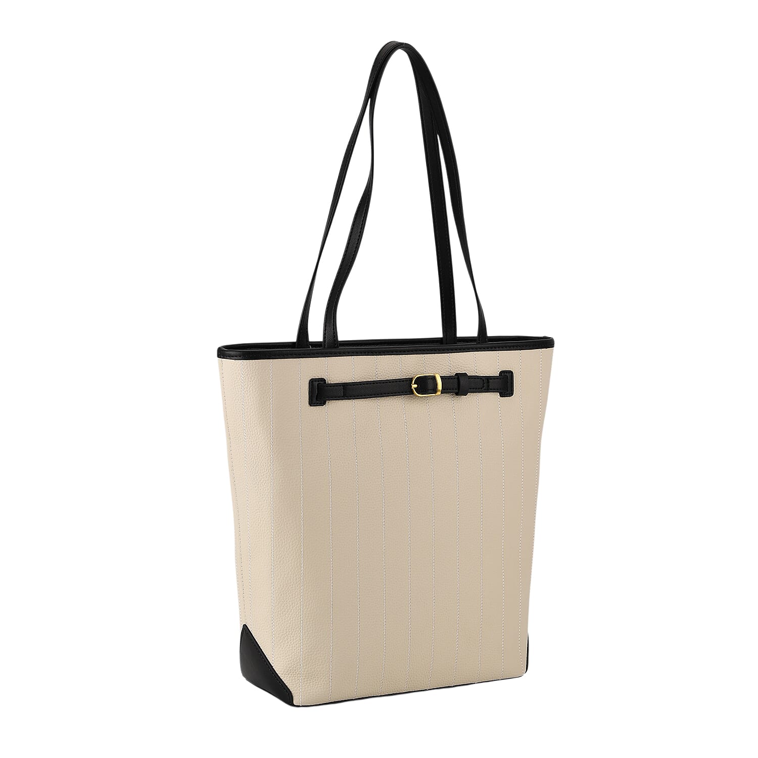 Genuine Leather Tote Bag with Handle Drop (27cm) - Ivory
