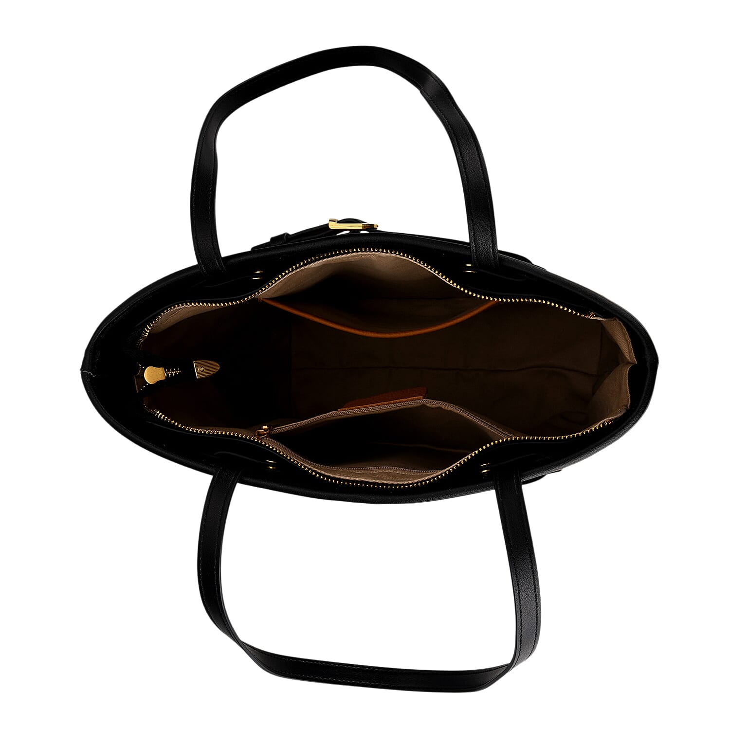 Genuine Leather Tote Bag with Handle Drop (27cm) - Tan