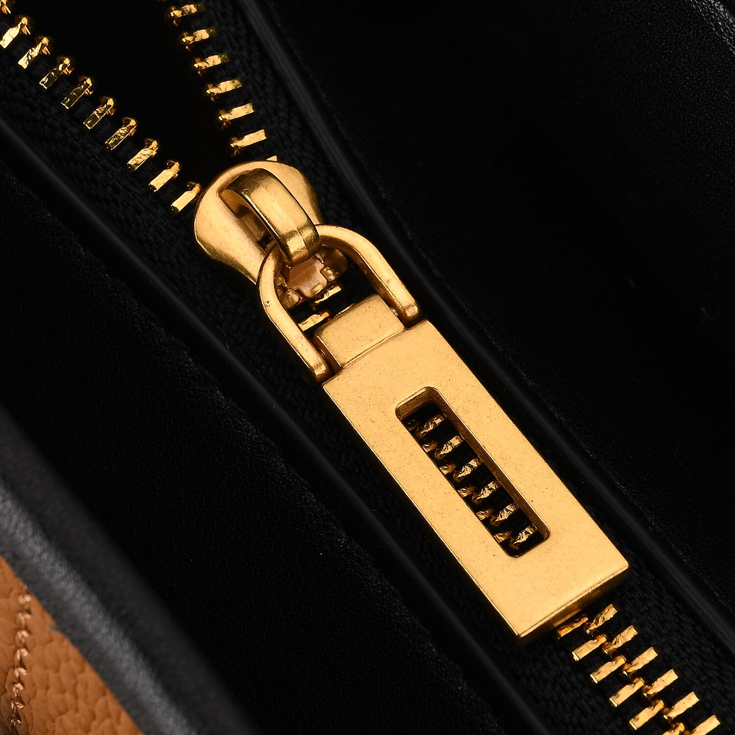 Genuine Leather Tote Bag with Handle Drop (27cm) - Tan