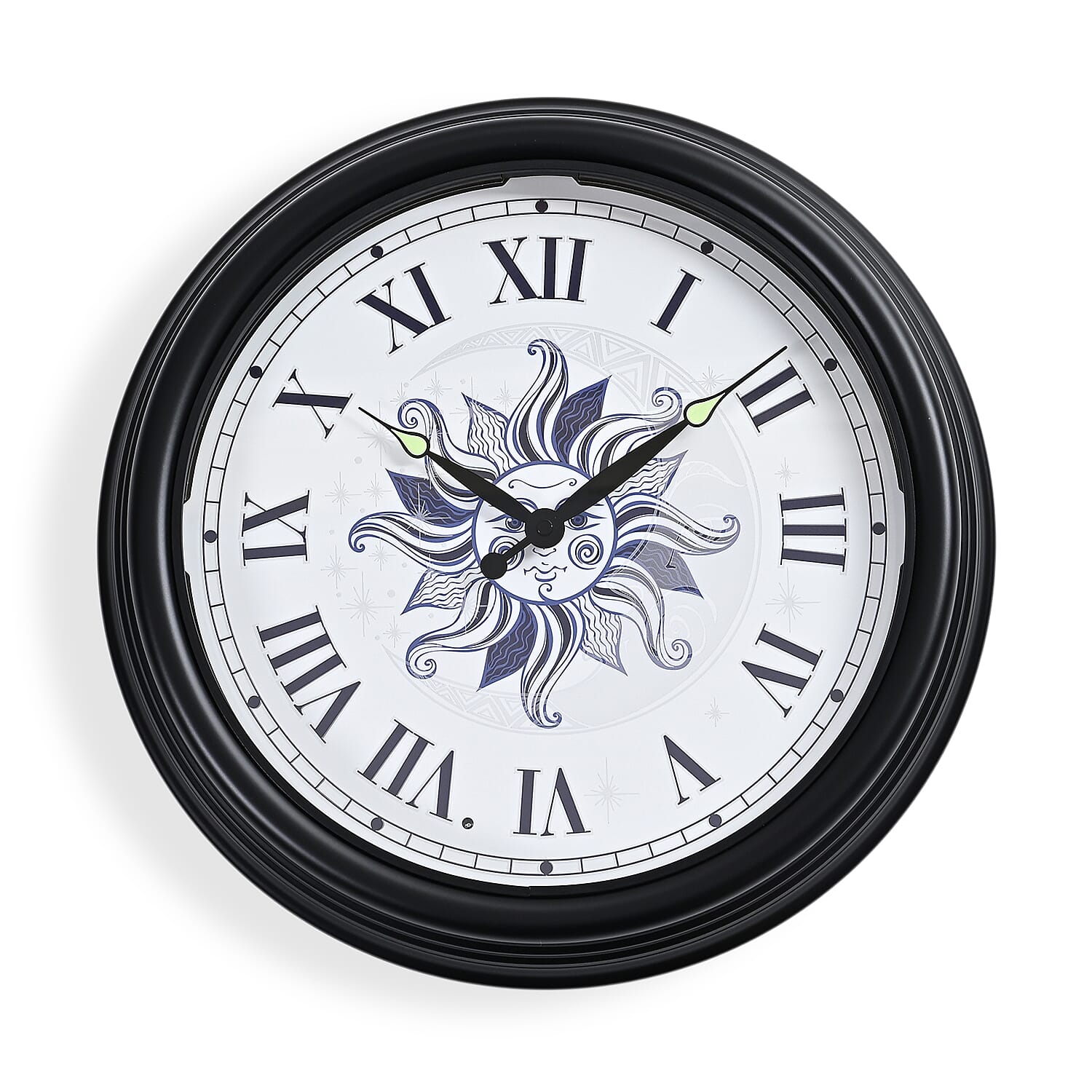 Waterproof Outdoor Wall Clock with LED Lights Powered by 4xAA Batteries (not included) - Black - White