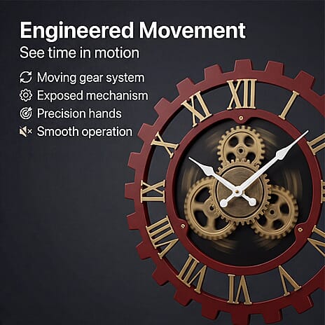 Clock (Size - One Size) - Red & Black