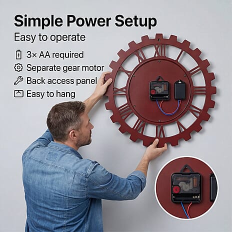 Clock (Size - One Size) - Red & Black
