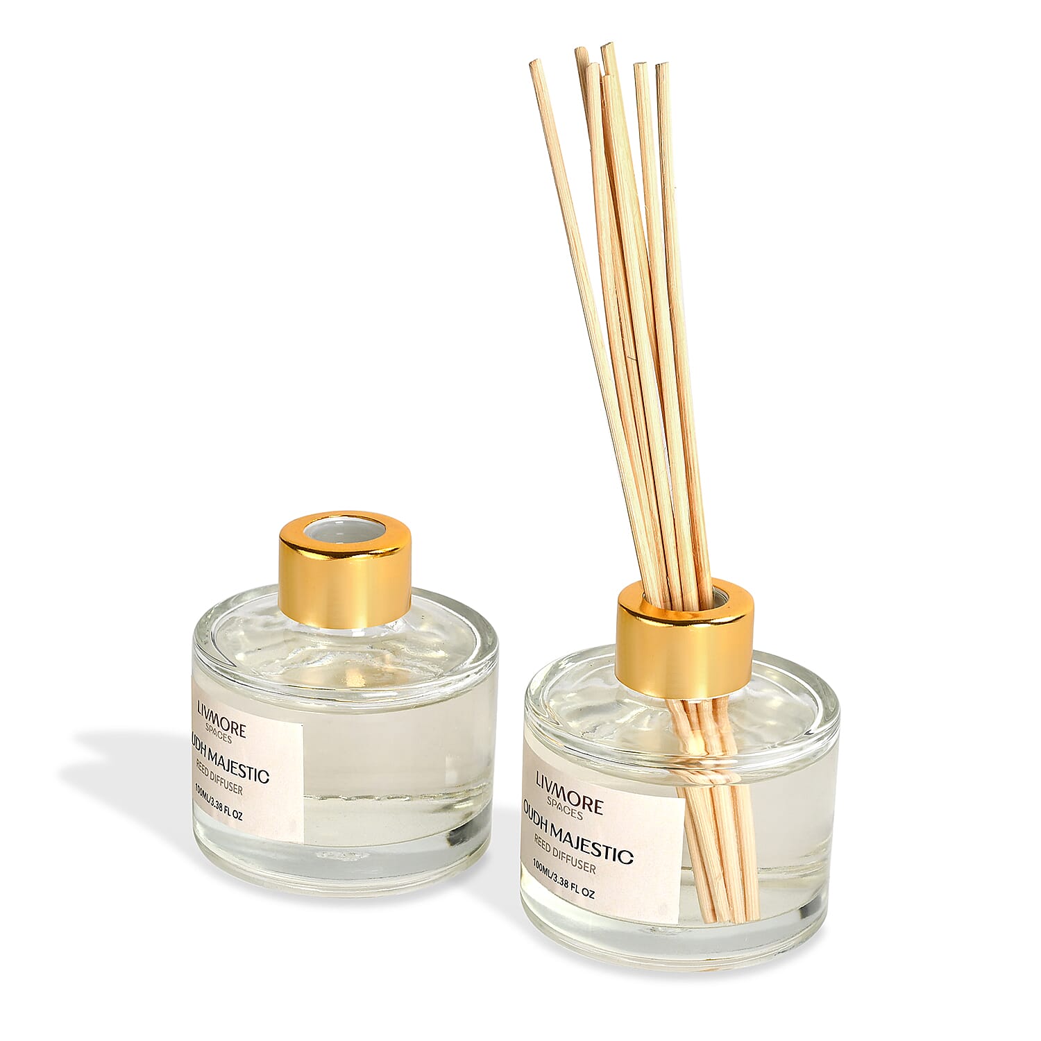 Livmore Set of 2 Majestic Oudh Reed Diffuser with 4 Natural Reed Sticks - 100ml