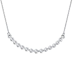 LUXURIANT 1 Ct. Lab Grown Diamond Necklace (Size - 20) in 18K Vermeil Yellow Gold Plated Sterling Silver (SI-G-H)