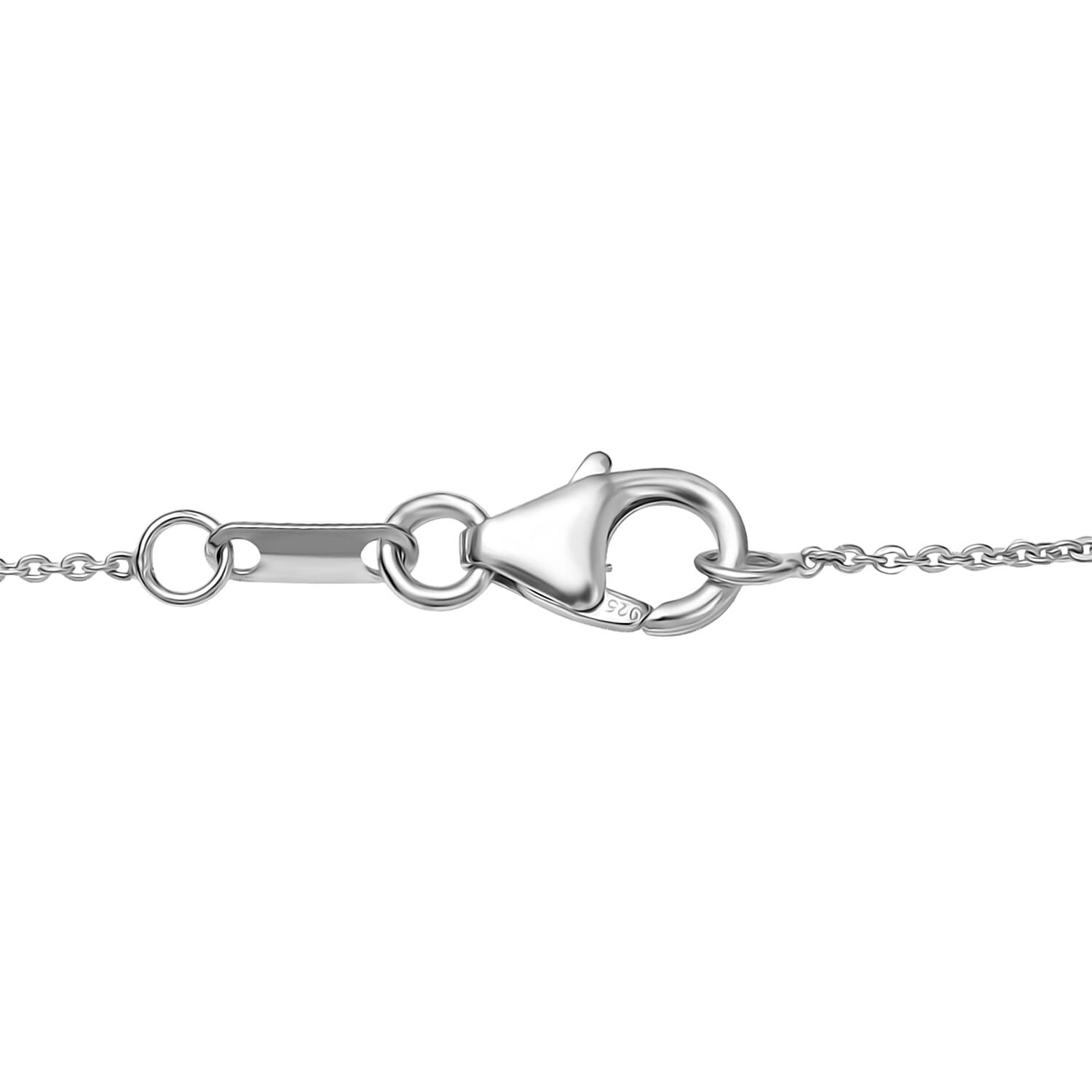 LUXURIANT SI-G-H Lab Grown Diamond Necklace (Size - 20) with Lobster Clasp in Rhodium Overlay Sterling Silver 1.00 Ct.