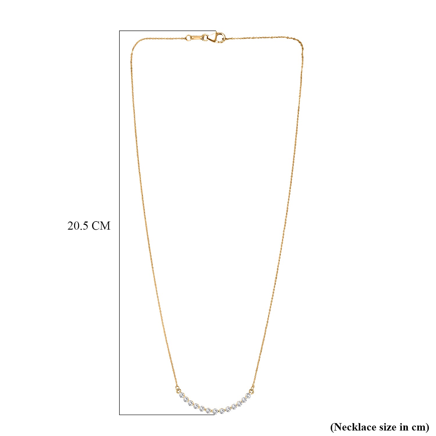 Royal Bali Collection - Luxuriant SI-G-H Lab Grown Diamond Necklace (Size - 20) in 18K Vermeil Yellow Gold Plated Sterling Silver 1.01 Ct.