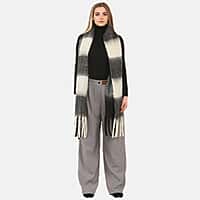 BRAND NEW LAUNCH - Heat Machine Checkered Scarf - Grey & White