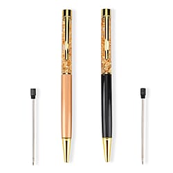 TJC 20TH BIRTHDAY MONSTER DEAL - Set of 2 24K Gold (99.9% Purity) Fortuna Flake Pens With 2 Refills & Gift Box