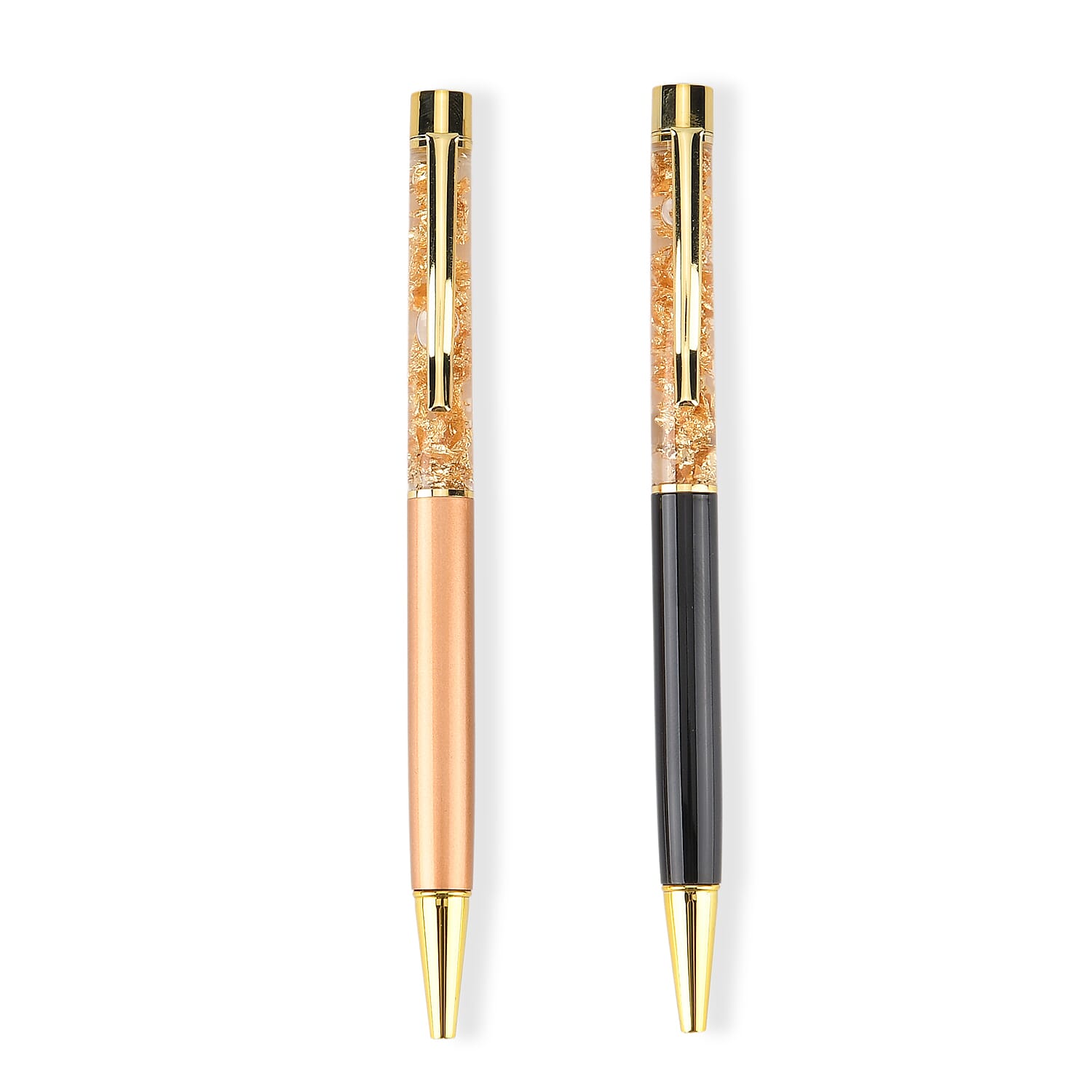 Two-Piece Gold Ballpoint Pen Set with 2 Refills (13.8cm)
