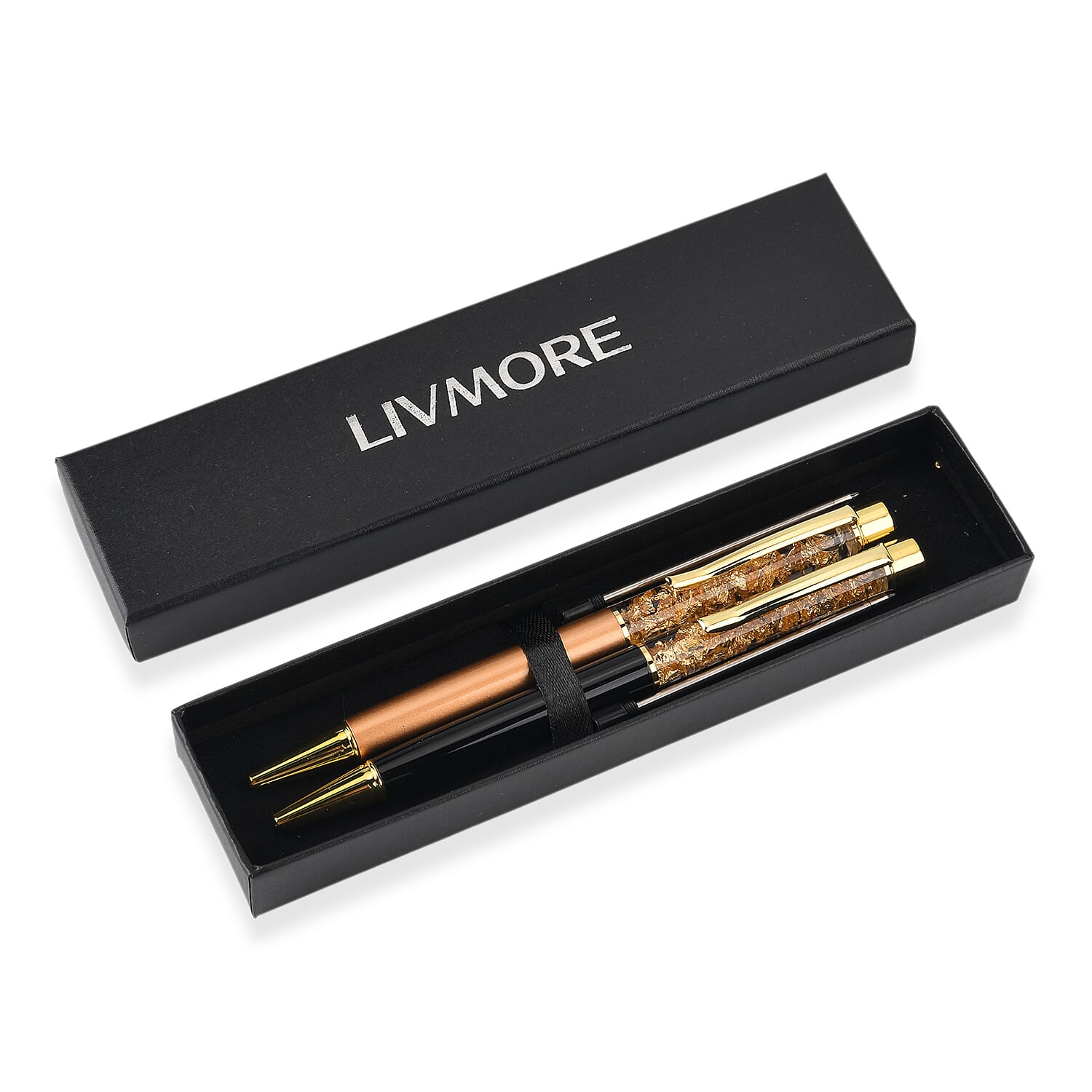 Two-Piece Gold Ballpoint Pen Set with 2 Refills (13.8cm)