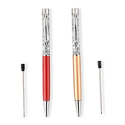 TJC 20TH BIRTHDAY MONSTER DEAL - Set of 2 24K Gold (99.9% Purity) Fortuna Flake Pens With 2 Refills & Gift Box