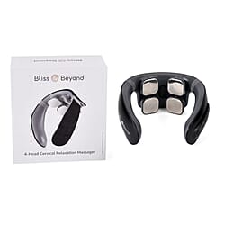 Bliss & Beyond 4 Head Cervical Relaxation Massager &ndash; EMS, Heat & Red Light Therapy