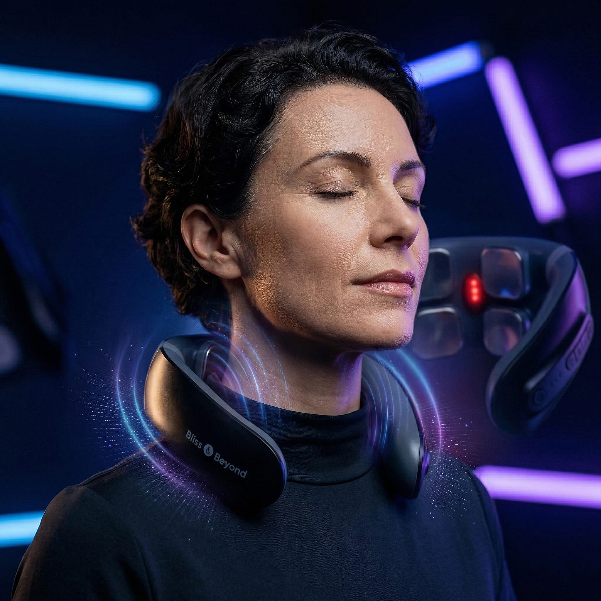 Bliss - Beyond Neck Massager with Red Light, EMS - Heat Therapy - USB Powered Lead Included