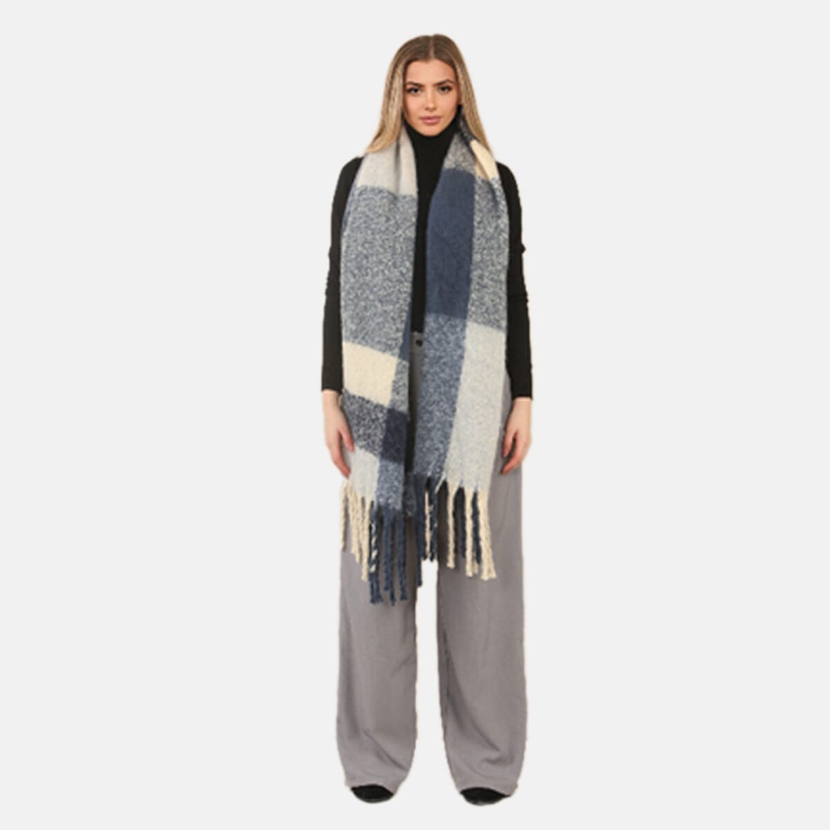 BRAND NEW LAUNCH - Heat Machine Checkered Scarf - Navy & White